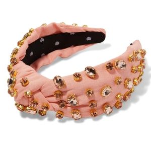 Lele sadoughi oval knotted crystal headband nwt peach